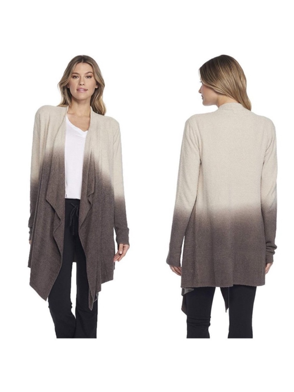 BAREFOOT DREAMS CozyChic Lite Calypso Lounge Wrap Cardigan Stone Cocoa S/M NWT